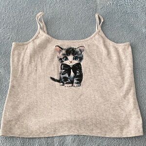 Lucky 777 Cat Print Tank Top